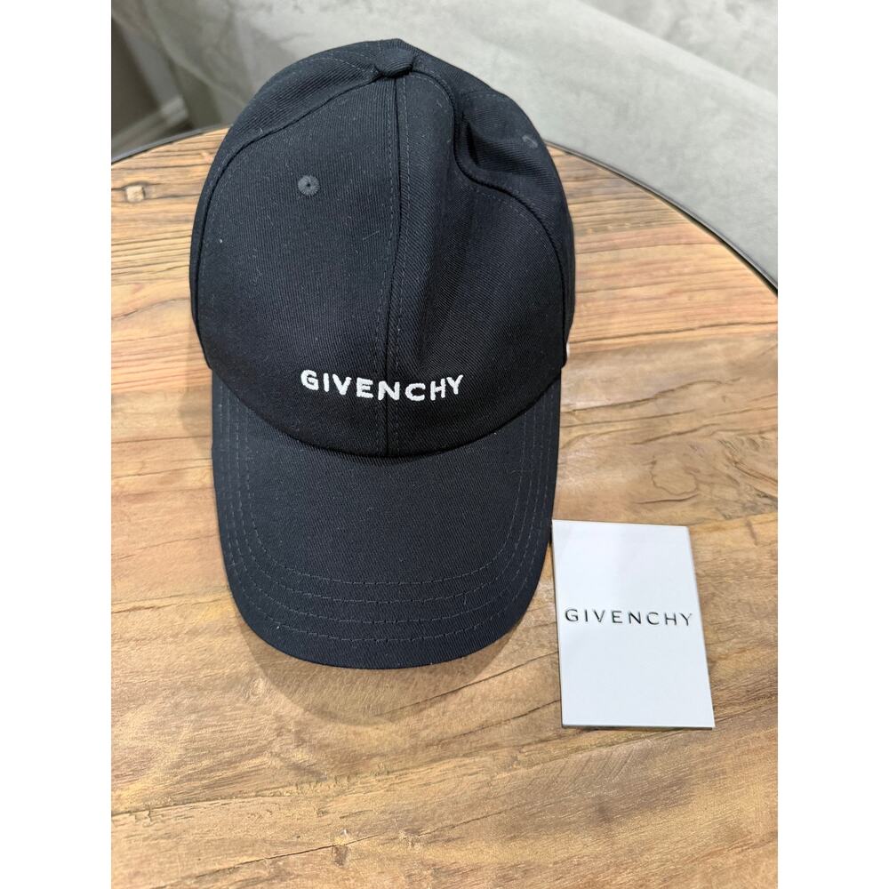 Givenchy Black Logo Embroidered Cotton Baseball Cap Hat Adjustable Strap NWT - Picture 4 of 6